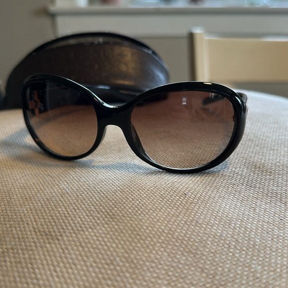 Celine Triomphe Black & Gold Tone Sunglasses with Case and Dust Cloth - Picture 10 of 15